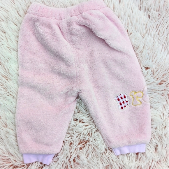 Duobitu "BRAT" Pink Fleece Embroidered Jogger Pants Infant 3 months - Picture 1 of 5